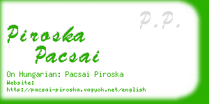 piroska pacsai business card